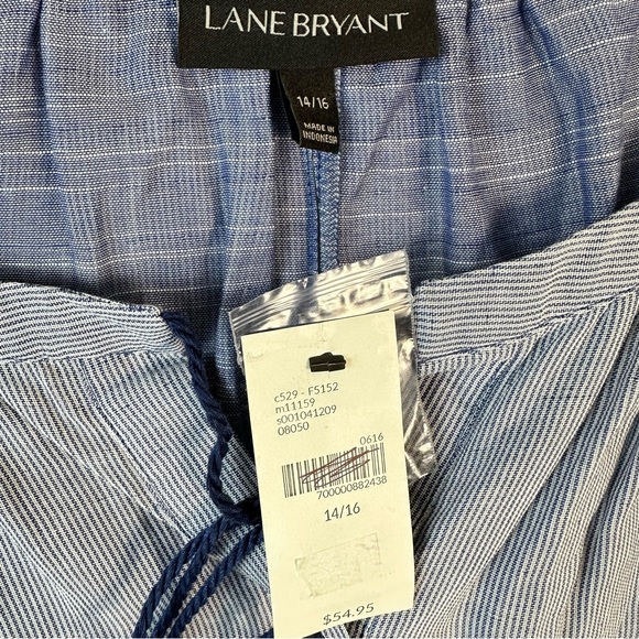 Lane Bryant Poncho Style Blue Stripe Women's Size 14/16 Blouse Top - Picture 3 of 13